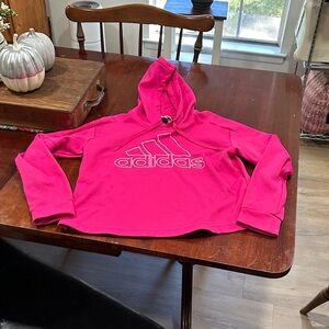 Adidas Climawarm Loose Fit Hot Pink 3 Stripe Life Pullover Hoodie Medium
